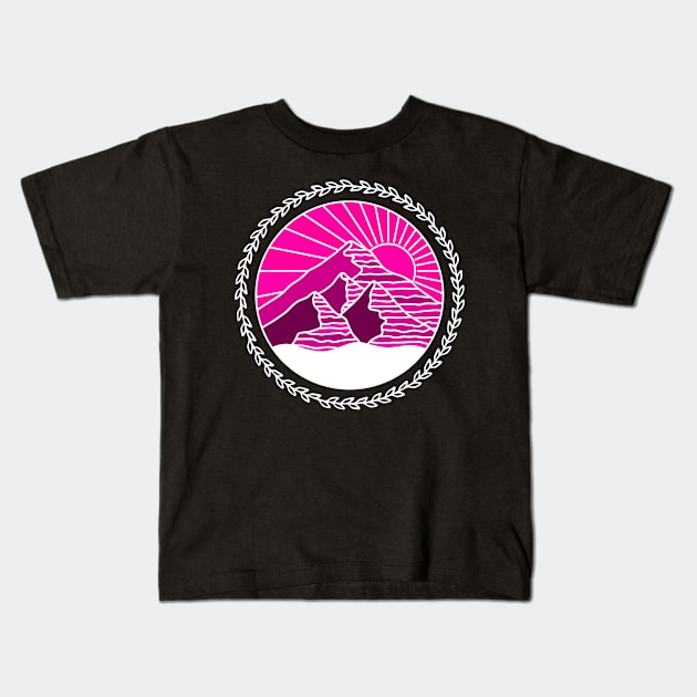 The Pink Mountains Kids T-Shirt by SartorisArt1